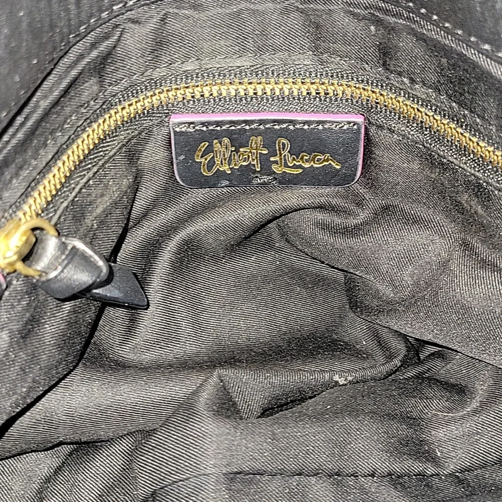 Elliott Lucca Black Leather Satchel with Braided Handles